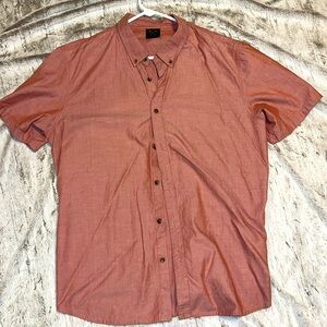 Oakley red button up shirt